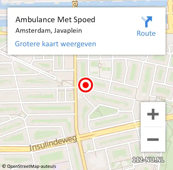 Locatie op kaart van de 112 melding: Ambulance Met Spoed Naar Amsterdam, Javaplein op 25 december 2024 13:59