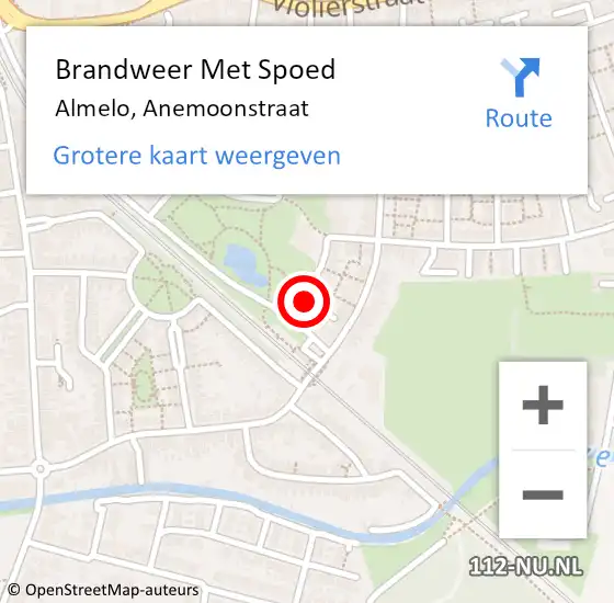 Locatie op kaart van de 112 melding: Brandweer Met Spoed Naar Almelo, Anemoonstraat op 25 december 2024 14:36