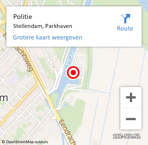 Locatie op kaart van de 112 melding: Politie Stellendam, Parkhaven op 25 december 2024 14:45