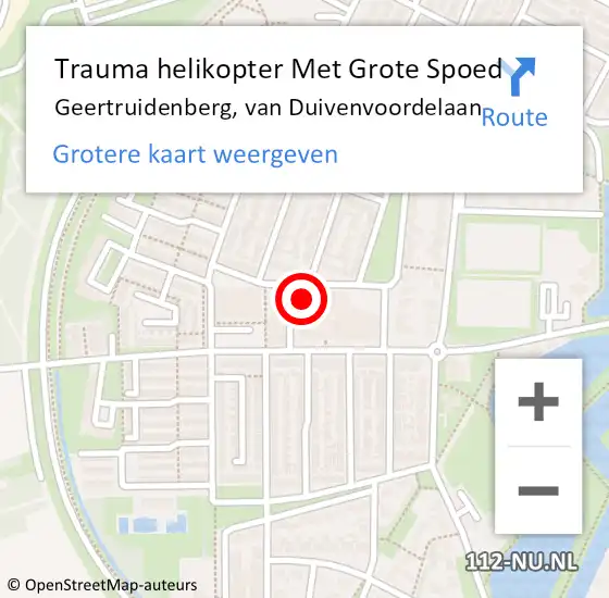 Locatie op kaart van de 112 melding: Trauma helikopter Met Grote Spoed Naar Geertruidenberg, van Duivenvoordelaan op 25 december 2024 15:08