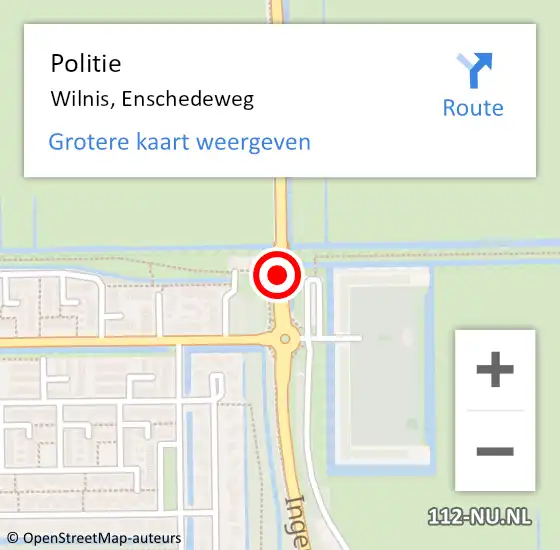 Locatie op kaart van de 112 melding: Politie Wilnis, Enschedeweg op 31 oktober 2014 15:47