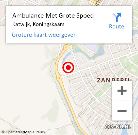 Locatie op kaart van de 112 melding: Ambulance Met Grote Spoed Naar Katwijk, Koningskaars op 25 december 2024 19:15