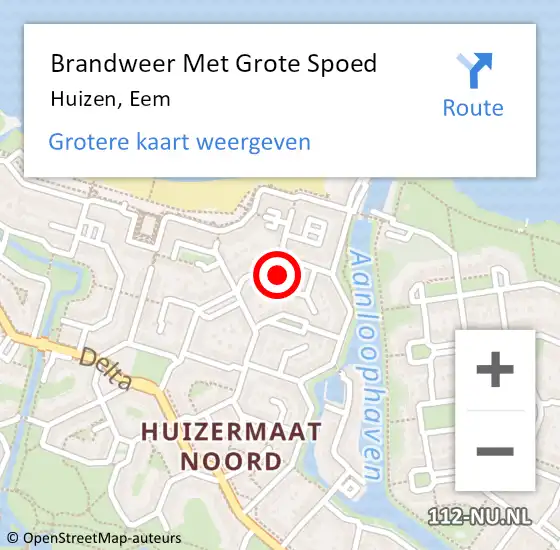 Locatie op kaart van de 112 melding: Brandweer Met Grote Spoed Naar Huizen, Eem op 31 oktober 2014 15:51