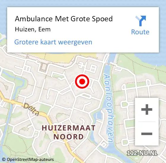 Locatie op kaart van de 112 melding: Ambulance Met Grote Spoed Naar Huizen, Eem op 31 oktober 2014 15:51