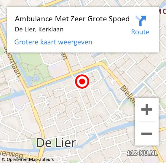 Locatie op kaart van de 112 melding: Ambulance Met Zeer Grote Spoed Naar De Lier, Kerklaan op 25 december 2024 19:56