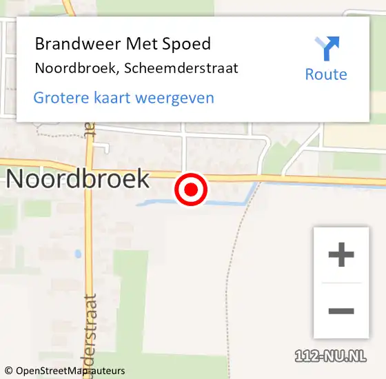 Locatie op kaart van de 112 melding: Brandweer Met Spoed Naar Noordbroek, Scheemderstraat op 25 december 2024 20:39