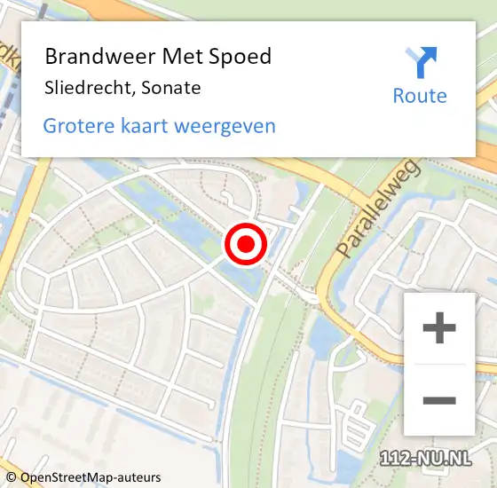 Locatie op kaart van de 112 melding: Brandweer Met Spoed Naar Sliedrecht, Sonate op 25 december 2024 20:45