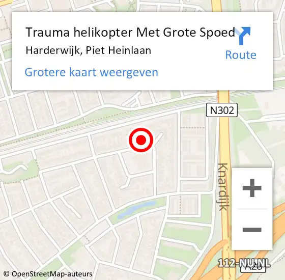 Locatie op kaart van de 112 melding: Trauma helikopter Met Grote Spoed Naar Harderwijk, Piet Heinlaan op 25 december 2024 21:00