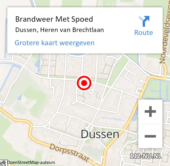 Locatie op kaart van de 112 melding: Brandweer Met Spoed Naar Dussen, Heren van Brechtlaan op 25 december 2024 23:28