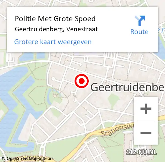 Locatie op kaart van de 112 melding: Politie Met Grote Spoed Naar Geertruidenberg, Venestraat op 26 december 2024 02:31