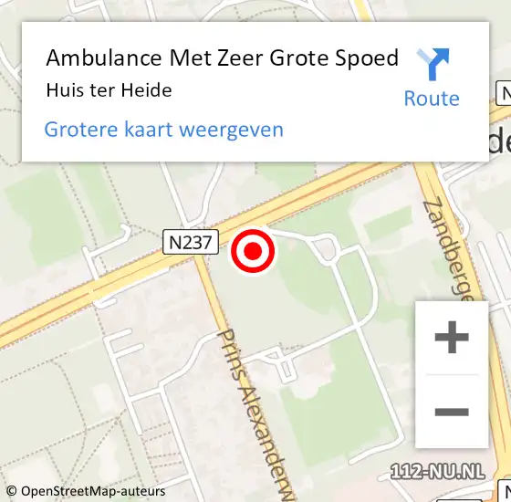 Locatie op kaart van de 112 melding: Ambulance Met Zeer Grote Spoed Naar Huis ter Heide op 26 december 2024 03:41