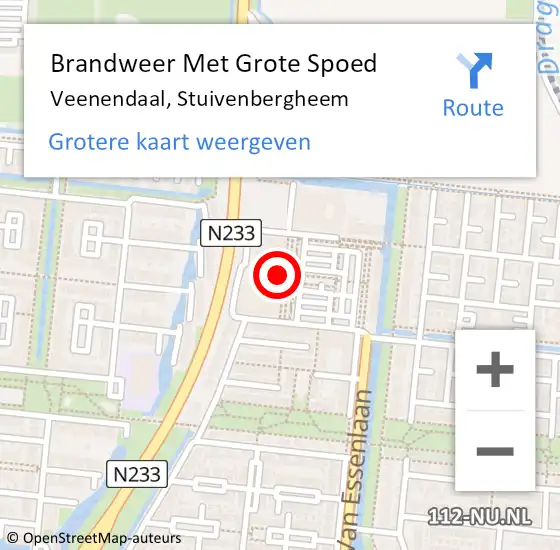 Locatie op kaart van de 112 melding: Brandweer Met Grote Spoed Naar Veenendaal, Stuivenbergheem op 26 december 2024 03:54