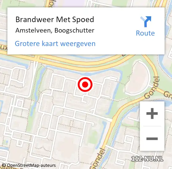 Locatie op kaart van de 112 melding: Brandweer Met Spoed Naar Amstelveen, Boogschutter op 26 december 2024 03:56