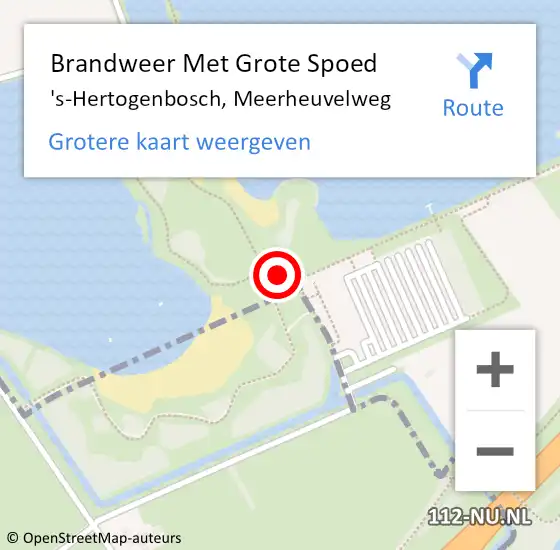 Locatie op kaart van de 112 melding: Brandweer Met Grote Spoed Naar 's-Hertogenbosch, Meerheuvelweg op 26 december 2024 04:07