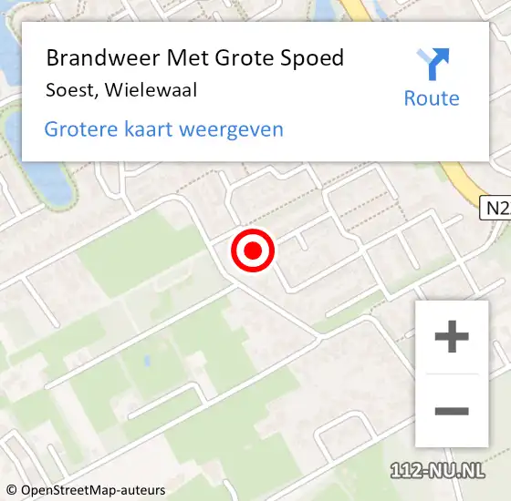 Locatie op kaart van de 112 melding: Brandweer Met Grote Spoed Naar Soest, Wielewaal op 26 december 2024 04:42