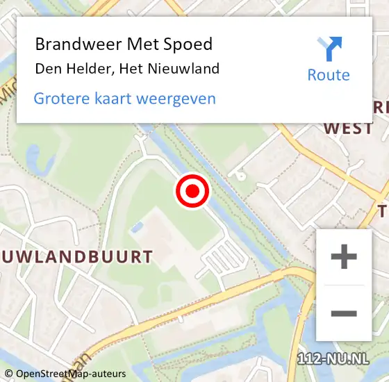 Locatie op kaart van de 112 melding: Brandweer Met Spoed Naar Den Helder, Het Nieuwland op 31 oktober 2014 16:18