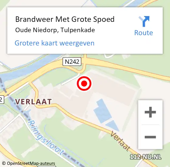 Locatie op kaart van de 112 melding: Brandweer Met Grote Spoed Naar Oude Niedorp, Tulpenkade op 26 december 2024 07:53