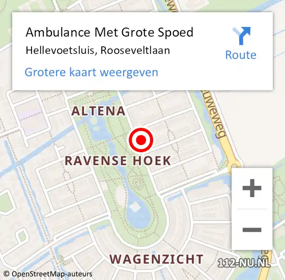 Locatie op kaart van de 112 melding: Ambulance Met Grote Spoed Naar Hellevoetsluis, Rooseveltlaan op 26 december 2024 10:28