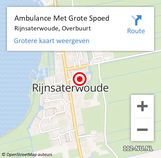 Locatie op kaart van de 112 melding: Ambulance Met Grote Spoed Naar Rijnsaterwoude, Overbuurt op 26 december 2024 10:38