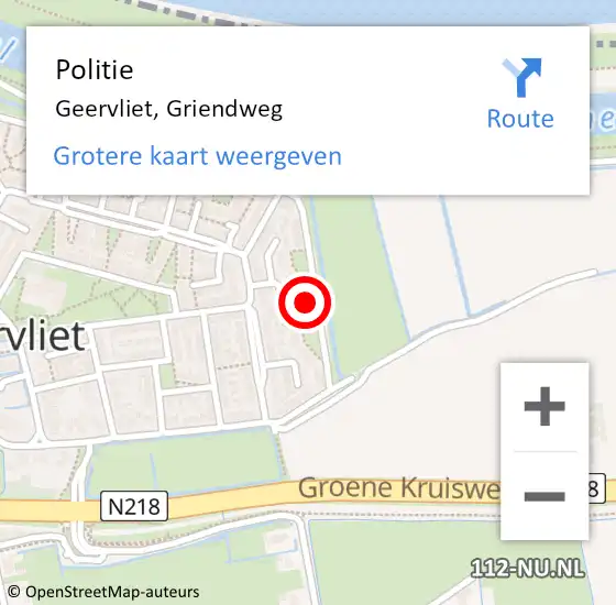 Locatie op kaart van de 112 melding: Politie Geervliet, Griendweg op 26 december 2024 10:40