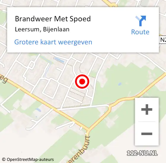 Locatie op kaart van de 112 melding: Brandweer Met Spoed Naar Leersum, Bijenlaan op 26 december 2024 11:03