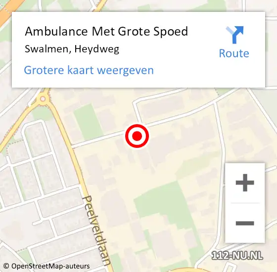 Locatie op kaart van de 112 melding: Ambulance Met Grote Spoed Naar Swalmen, Heydweg op 26 december 2024 11:04