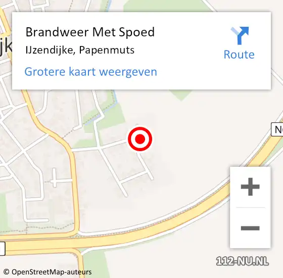 Locatie op kaart van de 112 melding: Brandweer Met Spoed Naar IJzendijke, Papenmuts op 26 december 2024 11:08