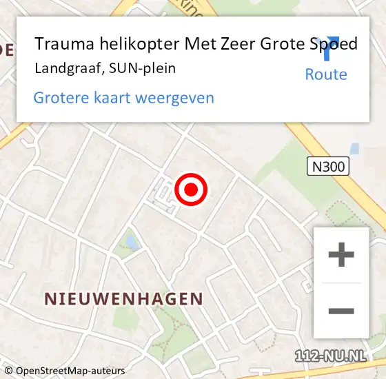 Locatie op kaart van de 112 melding: Trauma helikopter Met Zeer Grote Spoed Naar Landgraaf, SUN-plein op 26 december 2024 11:57