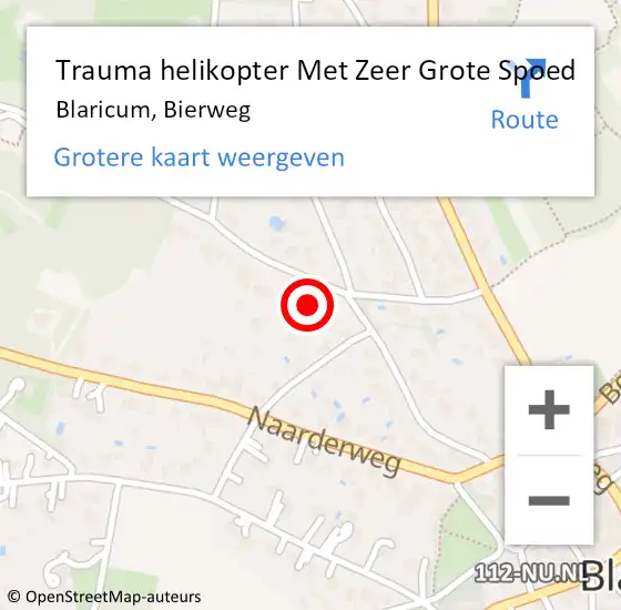 Locatie op kaart van de 112 melding: Trauma helikopter Met Zeer Grote Spoed Naar Blaricum, Bierweg op 26 december 2024 12:57