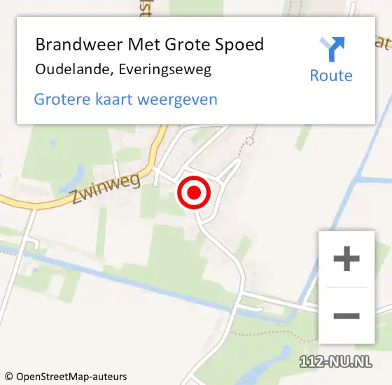 Locatie op kaart van de 112 melding: Brandweer Met Grote Spoed Naar Oudelande, Everingseweg op 26 december 2024 13:18