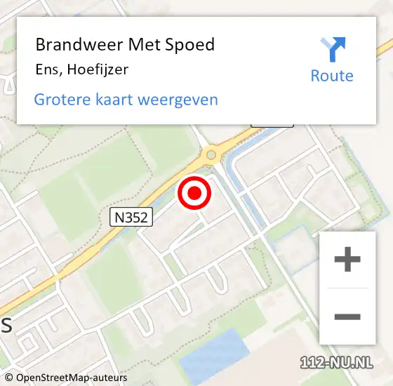 Locatie op kaart van de 112 melding: Brandweer Met Spoed Naar Ens, Hoefijzer op 26 december 2024 13:34