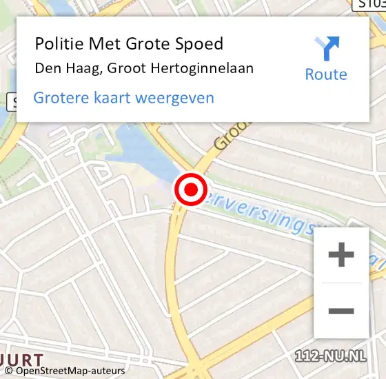 Locatie op kaart van de 112 melding: Politie Met Grote Spoed Naar Den Haag, Groot Hertoginnelaan op 26 december 2024 14:37