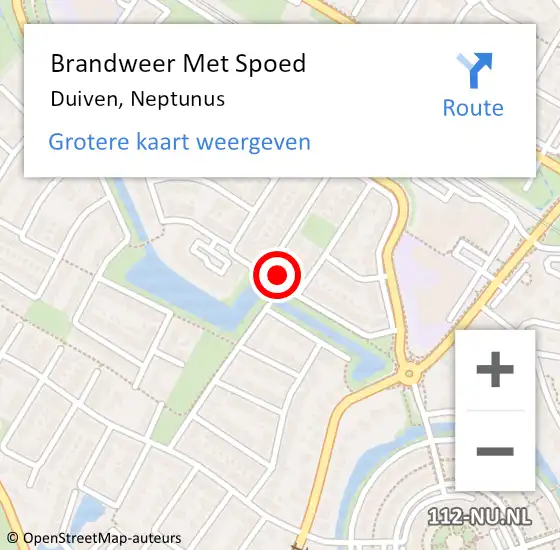 Locatie op kaart van de 112 melding: Brandweer Met Spoed Naar Duiven, Neptunus op 26 december 2024 15:36