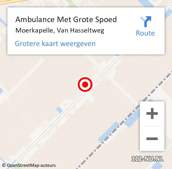 Locatie op kaart van de 112 melding: Ambulance Met Grote Spoed Naar Moerkapelle, Van Hasseltweg op 26 december 2024 15:41