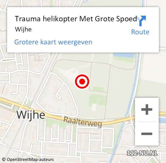 Locatie op kaart van de 112 melding: Trauma helikopter Met Grote Spoed Naar Wijhe op 26 december 2024 15:46