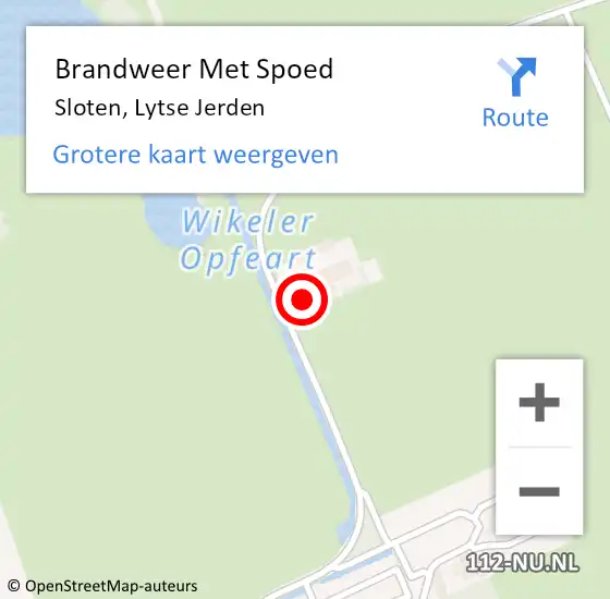 Locatie op kaart van de 112 melding: Brandweer Met Spoed Naar Sloten, Lytse Jerden op 26 december 2024 16:46