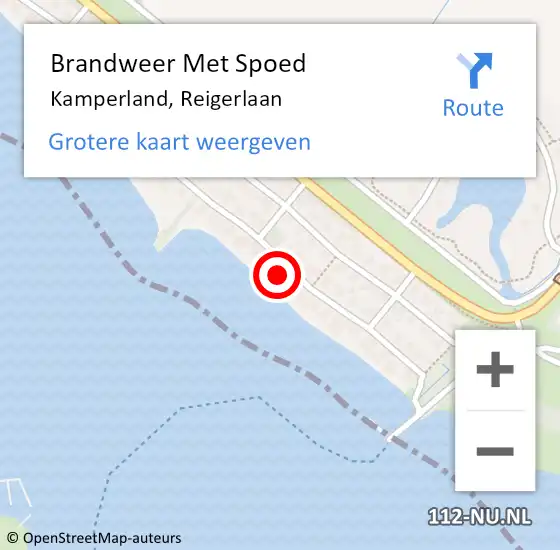 Locatie op kaart van de 112 melding: Brandweer Met Spoed Naar Kamperland, Reigerlaan op 26 december 2024 16:54