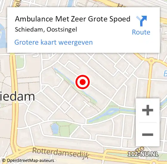 Locatie op kaart van de 112 melding: Ambulance Met Zeer Grote Spoed Naar Schiedam, Oostsingel op 26 december 2024 17:15