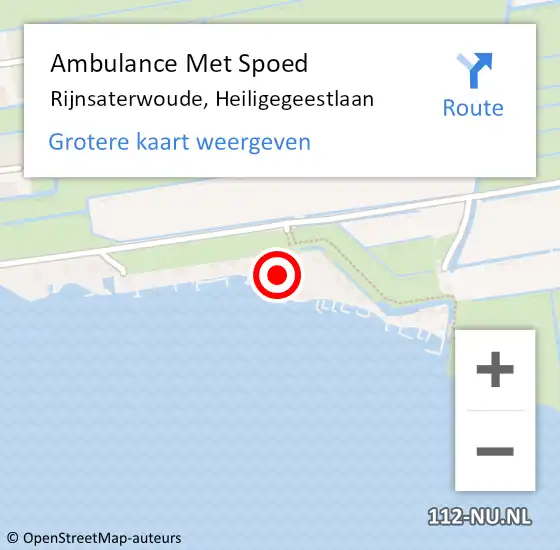 Locatie op kaart van de 112 melding: Ambulance Met Spoed Naar Rijnsaterwoude, Heiligegeestlaan op 26 december 2024 17:26