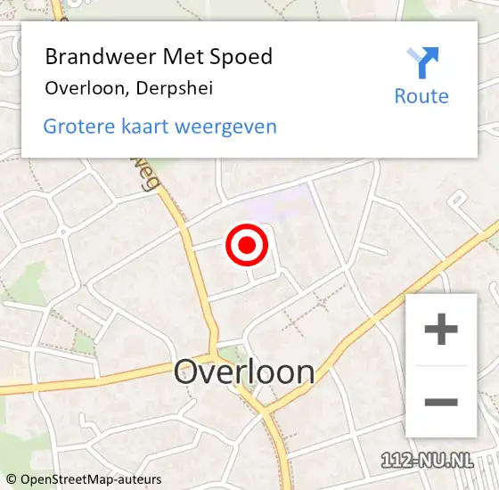 Locatie op kaart van de 112 melding: Brandweer Met Spoed Naar Overloon, Derpshei op 26 december 2024 18:03