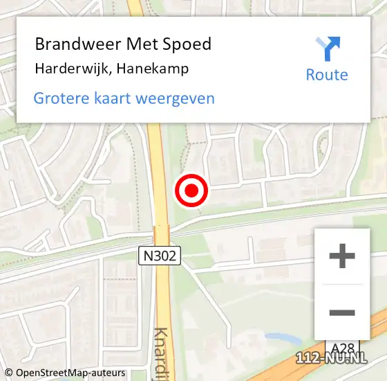 Locatie op kaart van de 112 melding: Brandweer Met Spoed Naar Harderwijk, Hanekamp op 26 december 2024 18:26