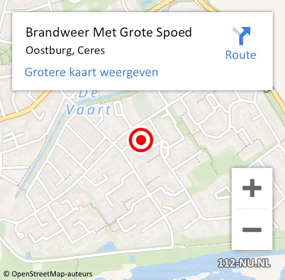 Locatie op kaart van de 112 melding: Brandweer Met Grote Spoed Naar Oostburg, Ceres op 26 december 2024 18:36