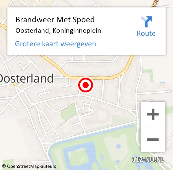 Locatie op kaart van de 112 melding: Brandweer Met Spoed Naar Oosterland, Koninginneplein op 26 december 2024 18:52