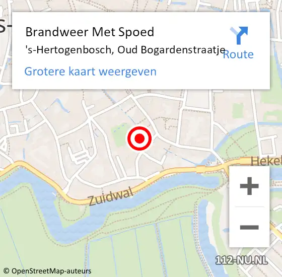 Locatie op kaart van de 112 melding: Brandweer Met Spoed Naar 's-Hertogenbosch, Oud Bogardenstraatje op 26 december 2024 18:58