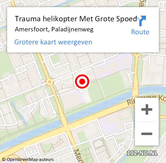 Locatie op kaart van de 112 melding: Trauma helikopter Met Grote Spoed Naar Amersfoort, Paladijnenweg op 26 december 2024 19:00