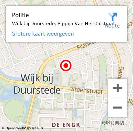 Locatie op kaart van de 112 melding: Politie Wijk bij Duurstede, Pippijn Van Herstalstraat op 31 oktober 2014 17:18