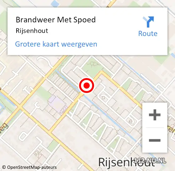 Locatie op kaart van de 112 melding: Brandweer Met Spoed Naar Rijsenhout op 26 december 2024 19:38