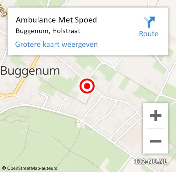 Locatie op kaart van de 112 melding: Ambulance Met Spoed Naar Buggenum, Holstraat op 26 december 2024 19:53