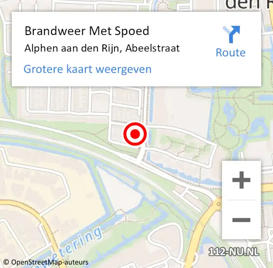 Locatie op kaart van de 112 melding: Brandweer Met Spoed Naar Alphen aan den Rijn, Abeelstraat op 26 december 2024 19:59