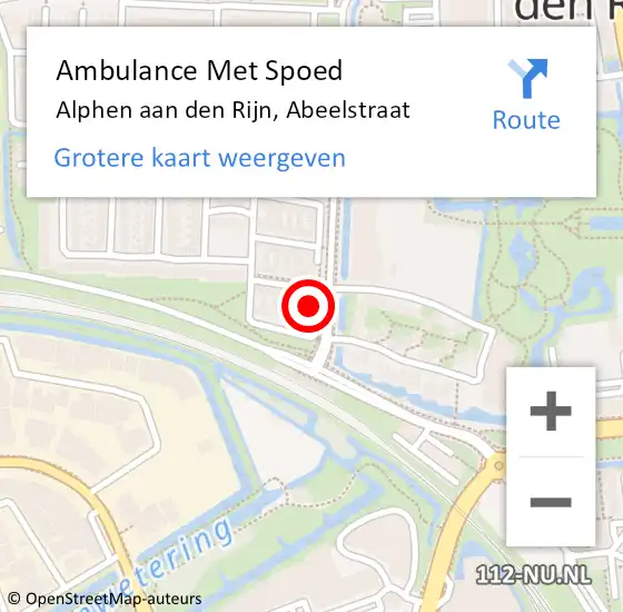 Locatie op kaart van de 112 melding: Ambulance Met Spoed Naar Alphen aan den Rijn, Abeelstraat op 26 december 2024 20:00